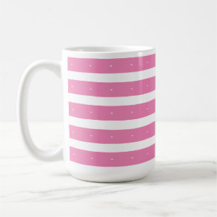 Pink and white stripes coffee mug