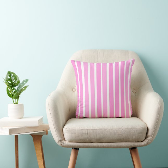 Pink and White Stripes  Cushion (Chair)