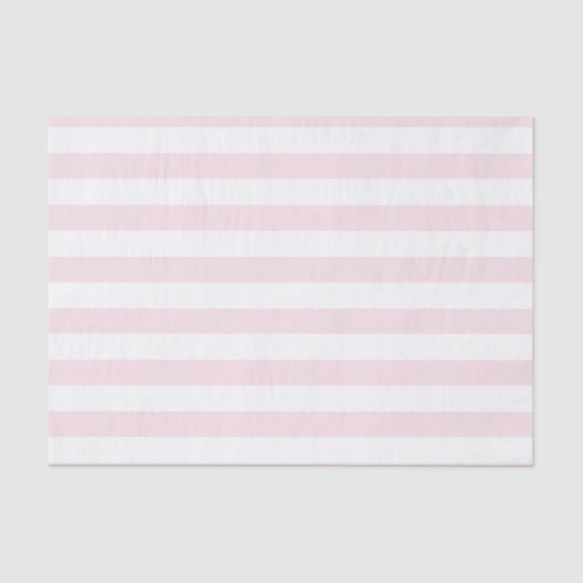 Pink and White Stripes Cute Girly Pattern Tissue Paper (Front)