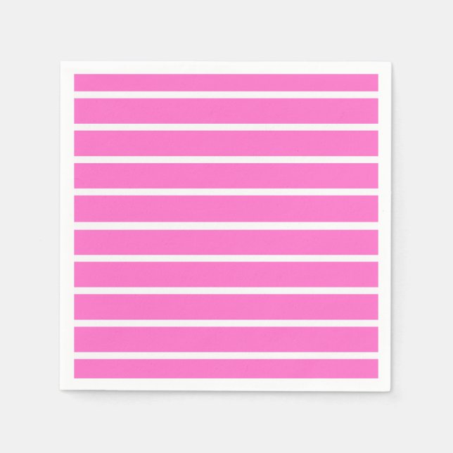 Pink and White Stripes Design Napkin (Front)