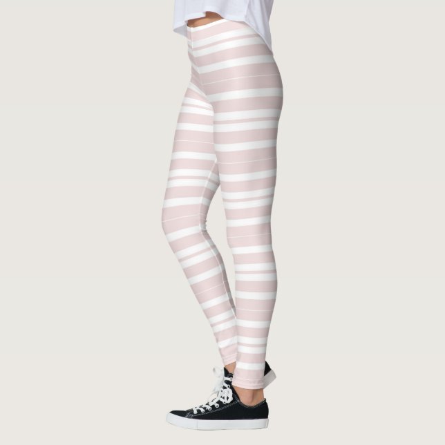 pink and white stripes leggings (Left)