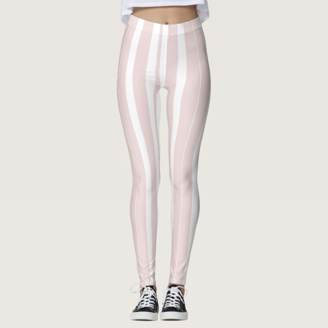 pink and white stripes leggings (Front)