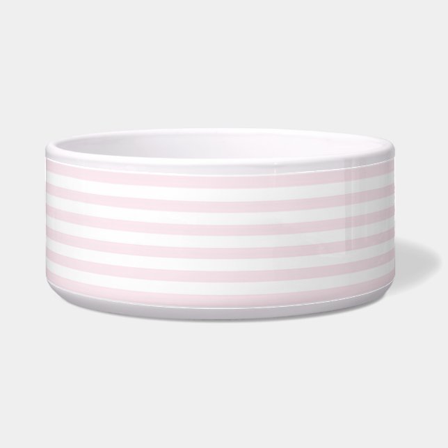 Pink and white stripes - Pet Bowl (Front)