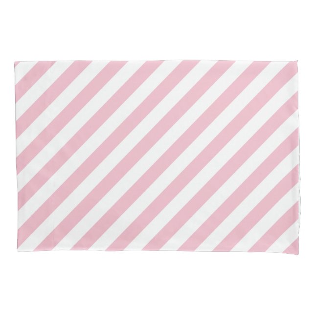 Pink and White Stripes Pillowcase (Front)