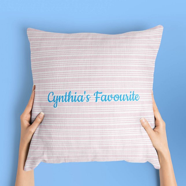 Pink and white stripes squared cushion (Creator Uploaded)