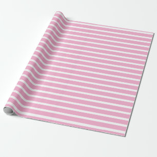 PINK AND WHITE STRIPES STYLISH SIMPLE GIFT WRAPPING PAPER