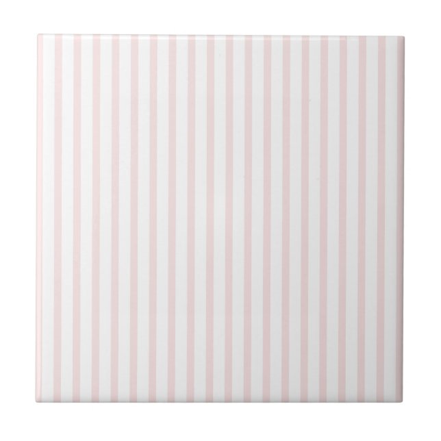 Pink and White Stripes Tile (Front)
