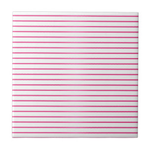Pink and White Stripes Tile