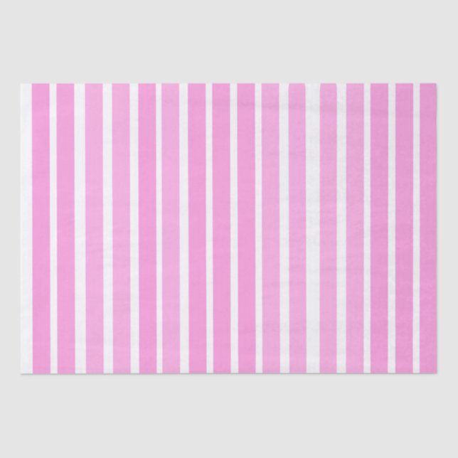 Pink and White Stripes  Tissue Paper (Front)