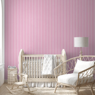 Pink and White Stripes Wallpaper