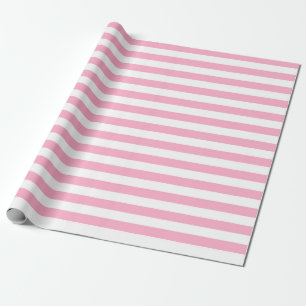 Pink and White Stripes Wrapping Paper