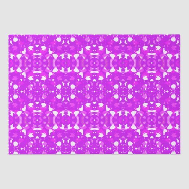 Pink and White Symmetrical Markings Tissue Paper (Front)
