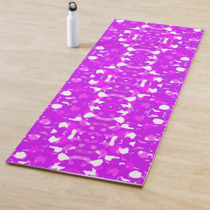 Pink and White Symmetrical Markings Yoga Mat