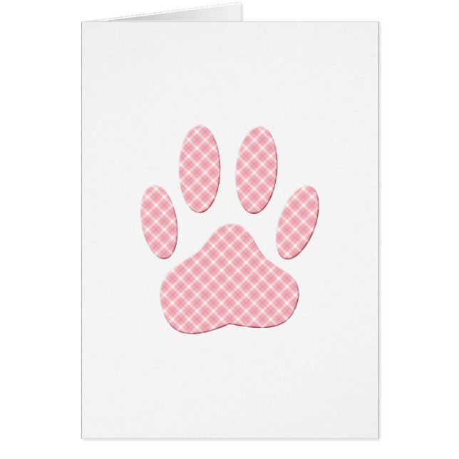 Pink And White Tartan Dog Paw Print (Front)