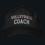 Pink and White Text Volleyball Coach Hat<br><div class="desc">Pink and white text Volleyball Coach customisable embroidered hat. You can change the text to read "Basketball Coach" or "Hockey Mum" or whatever you want it to read!</div>