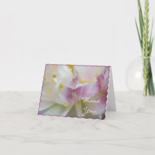 Pink and White Tulip Flower Blossom Thank You Card