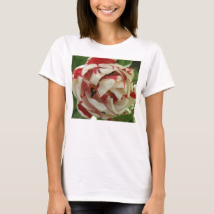 Pink and White Tulip Ladies T Shirt