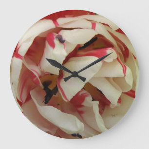 Pink and White Tulip Wall Clock