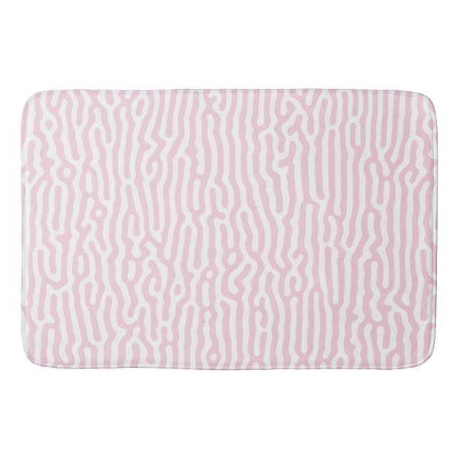 Pink and White Turing Pattern Bath Mat (Front)