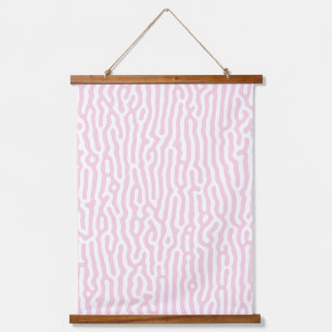 Pink and White Turing Pattern Hanging Tapestry