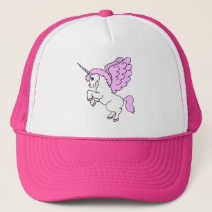 Pink and White Unicorn Graphic Trucker Hat