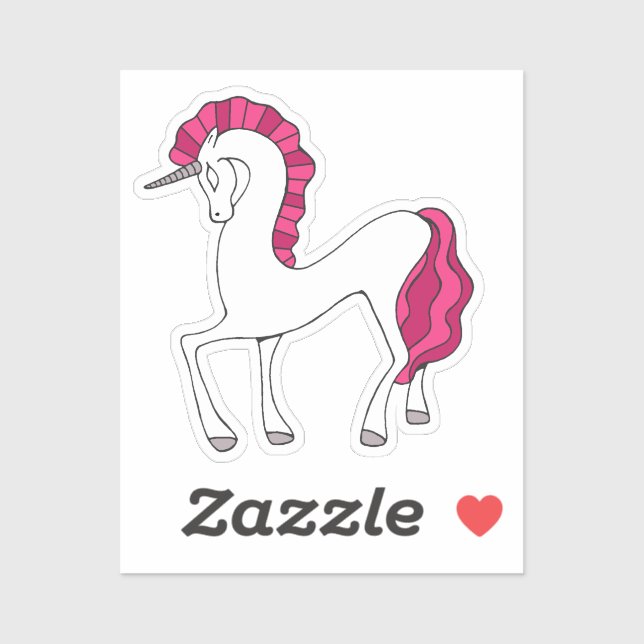 Pink and White Unicorn Laptop Sticker (Sheet)