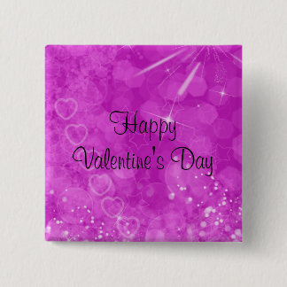 Pink and white Valentine Design 15 Cm Square Badge