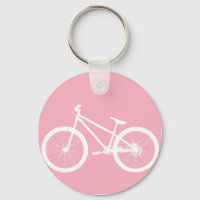 Pink and White Vintage Bicycle Keychain