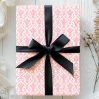 Pink and White Vintage Damask Pattern