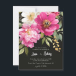 Pink and White Watercolor Peony Floral Wedding Postcard<br><div class="desc">Pink and White Watercolor Peony Floral Wedding Design</div>