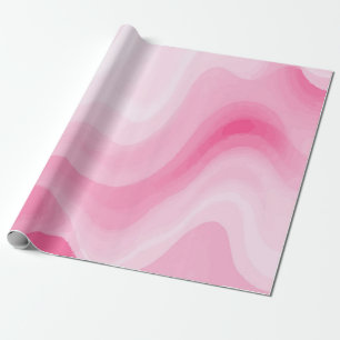 Pink and White Watercolor Swirl Pattern Wrapping Paper