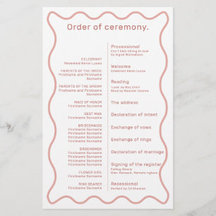 Pink and White Wavy Border Ceremony Program