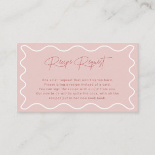Pink and White Wavy Border Recipe Request Card
