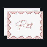 Pink and White Wavy Border RSVP Postcard<br><div class="desc">Designed to coordinate with our Wavy Border Collection, this modern RSVP postcard features the trendy & popular wavy border in white colour on pink background. If you want to catch your guest's attention with a pop of colour on your trendy invitation, this suite is perfect for you. For more advanced...</div>