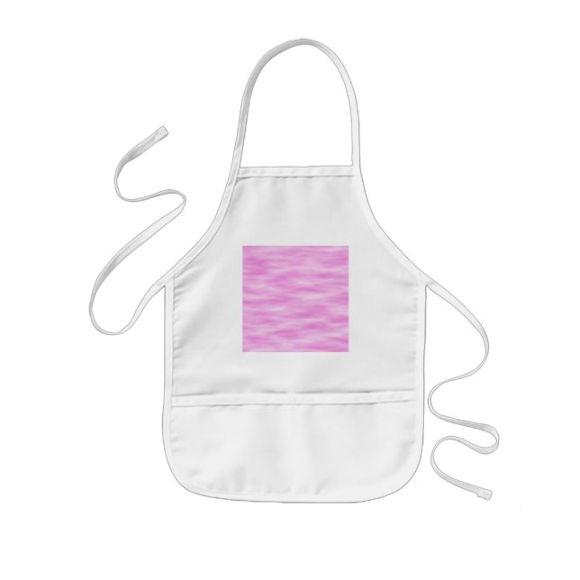 Pink and White Wavy Pattern. Kids Apron (Front)