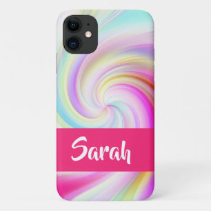 Pink and white whirl patterned Case-Mate iPhone case
