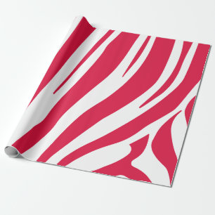 Pink and white Zebra pattern Wrapping Paper