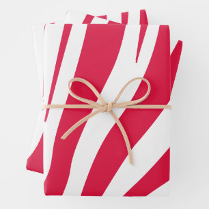 Pink and white Zebra pattern Wrapping Paper Sheet