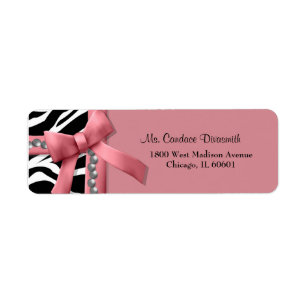 Pink And White Zebra Stripe With Silver Gems