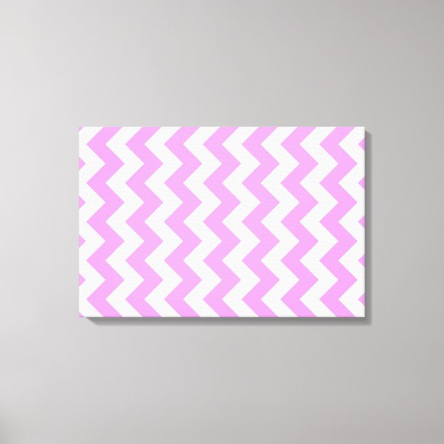 Pink and White Zigzag Canvas Print (Front)