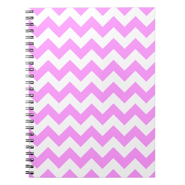 Pink and White Zigzag Spiral Notebook (Front)