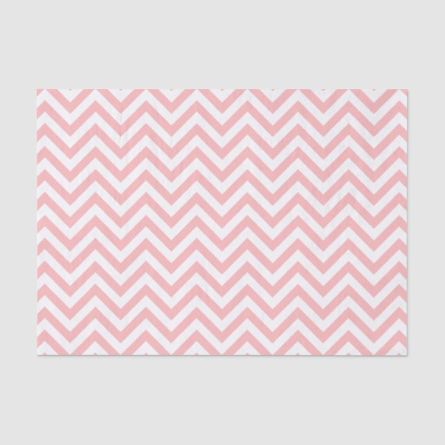 Pink and White Zigzag Stripes Chevron Pattern Tissue Paper (Front)
