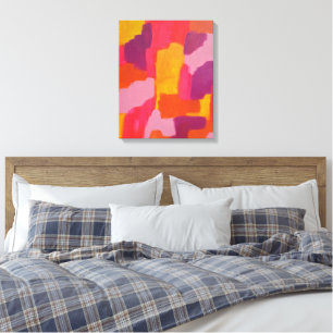 Pink and Yellow Bold Abstract Art Canvas Print