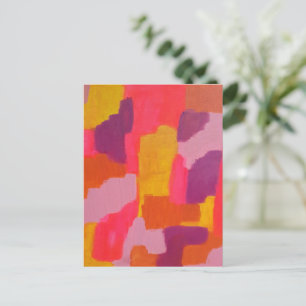 Pink and Yellow Bold Abstract Postcard