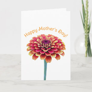Pink and Yellow Bright Flower Mother's Day  Card