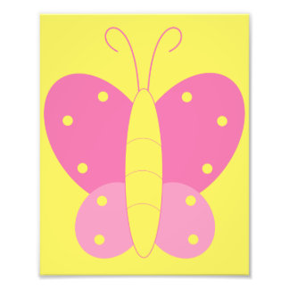 Pink and Yellow Butterfly Print