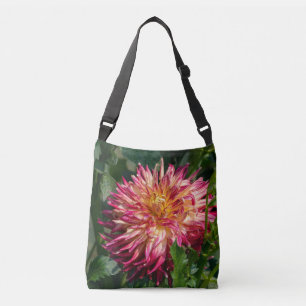 Pink and Yellow Chrysanthemum Floral Crossbody Bag