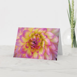 pink and yellow dahlia card