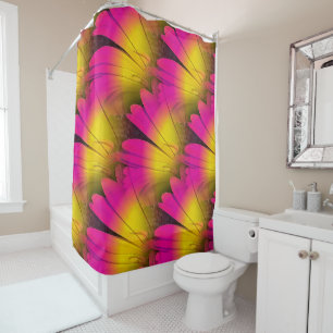 Pink and Yellow Daisy Shower Curtain
