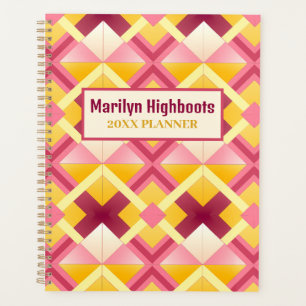 Pink and Yellow Diamonds Planner